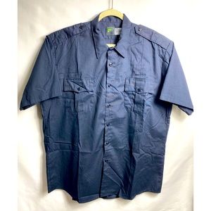 The force mens work uniform shirt sz 17.5 black shortsleeves